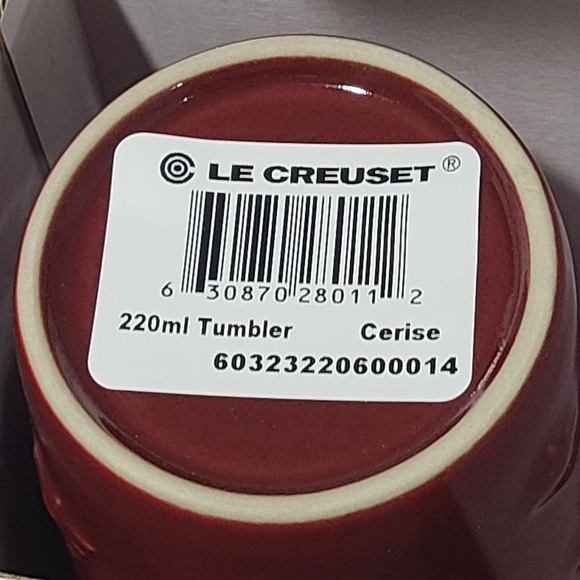 Le Creuset Cerise 220ml Tumbler Set NIB - Picture 2 of 5